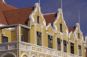 Willemstad Prints: Caribbean, Curacao, Willemstad Colorful Dutch gabled architecture