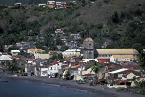 Images Dated 13th January 2004: Caribbean, French West Indies, Martinique, Sainte-Pierre. Town View from Harbor