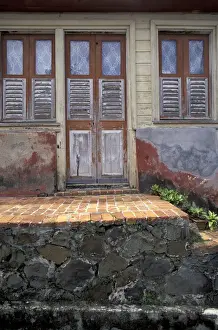 Caribbean, French West Indies, Martinique; Les Trois-Ilets Town colonial architecture