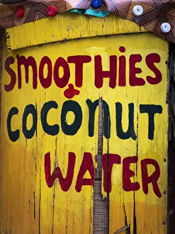 Images Dated 19th September 2019: Caribbean, Grenada, Island of Carriacou. Vendor sign close-up