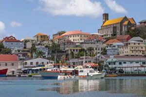 Caribbean, Grenada, St. George s. Boats in The Carenage harbor