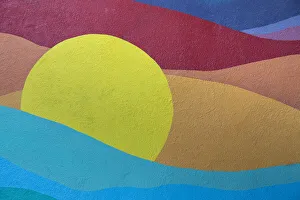 Images Dated 19th September 2019: Caribbean, Grenada, St. George s. Colorful design painted on cement wall