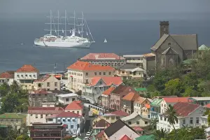 Caribbean, GRENADA-St. George s: Town & Harbor View with Lucas Street