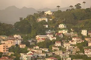 Images Dated 21st December 2005: Caribbean, GRENADA, St. Georges Hillside Homes at Sunset