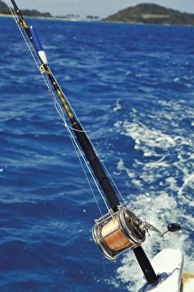 David Herbig Prints: Caribbean, Grenadines, Tobago Cays. Fishing pole
