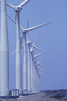 Images Dated 10th December 2003: Caribbean, Netherland Antilles, Curacao, near Playa Kanoa Windmill electric generators