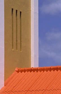 Images Dated 10th December 2003: Caribbean, Netherland Antilles, Curacao Colorful buildings and detail in Scharloo