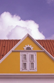Caribbean, Netherland Antilles, Curacao Colorful buildings and detail in the Scharloo