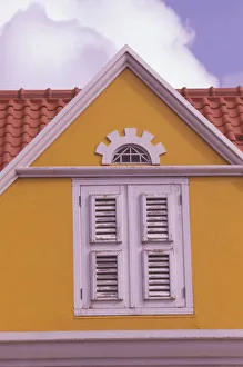 Caribbean, Netherland Antilles, Curacao Colorful buildings and detail in the Scharloo
