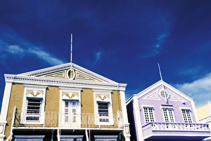 Caribbean, Netherland Antilles, Curacao, Willemstad Colorful buildings, color