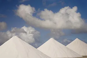 Images Dated 6th April 2008: Caribbean, Netherlands Antilles, Bonaire, Lacre Point. Cones of crystallized salt