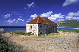 Caribbean, Netherlands Antilles, Saint Maarten. Fort Amsterdam, ruins of old Dutch fort