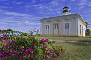 Caribbean, Puerto Rico, Island of Vieques. View of Faro Punta Mulas lighthouse. Credit as