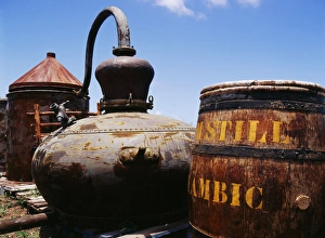 Industry Prints: Caribbean, Saint Martin, Old barrel and storage tank