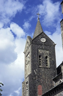 David Herbig Prints: Caribbean, St. Kitts. Church tower