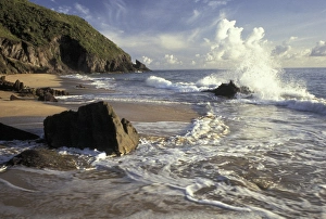St Kitts Prints: Caribbean, St. Kitts Southeast peninsula, view of Atlantic Beach