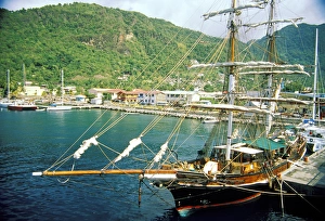 Watercraft Prints: Caribbean, St. Lucia, Soufriere. Boats in a harbor