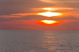 Panama Prints: Caribbean. Sunset at sea