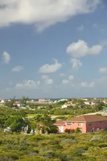 Caribbean, TURKS & CAICOS-Grand Turk Island-Cockburn Town: Town View from Breezy Brae