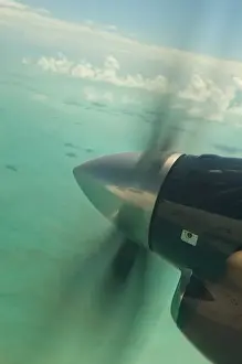 Images Dated 21st December 2005: Caribbean, TURKS & CAICOS-South Caicos Island- Ocean & Propeller View from Inter-island