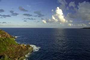 Images Dated 4th December 2006: Caribbean, U.S. Virgin Islands, St. Thomas. View from the rocky shoreline of Peterborg area of St