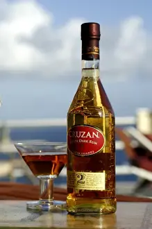 Antilles Prints: Caribbean, Virgin Islands. Cruzan Estate Dark Rum made in the Virgin Islands