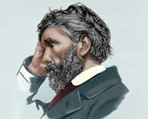 Romanticism Prints: Carlyle, Thomas (1795-1881). British writer. Colored engraving