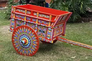 Costa Rican Prints: Carretas are elaborately painted oxcarts in the city of Sarchi Norte, Cosat Rica