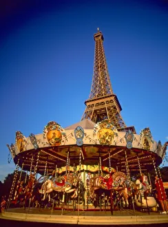 Carousel Prints: Carrousel, Eiffel Tower, Paris, France