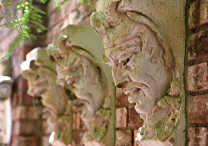 New Images March 2024 Part 3 Prints: Carved faces at Rockefeller Park Greenhouse and Botanical Garden in Cleveland