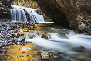 Images Dated 29th December 2020: Cascade in Johnston Canyon, Banff National Park, Alberta, Canada