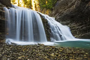 Images Dated 29th December 2020: Cascade in Johnston Canyon, Banff National Park, Alberta, Canada