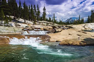 Tuolumne Prints: Cascade on the Tuolumne River under Unicorn Peak, Tuolumne Meadows, Yosemite National Park