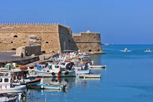 Heraklion Prints: Castello a Mare (Koules Fortress) in the harbor of Heraklion, Crete Island, Greece