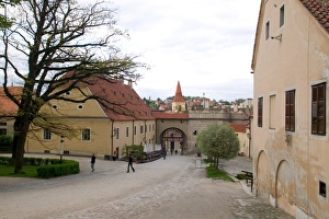Czech Prints: castle courtyard, Czech Republic, Ceske Krumlov, World Heritage Site