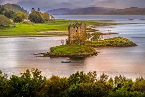 Fort Prints: Castle Stalker built on a small Island near Port Appin. 14th Century, Scotland