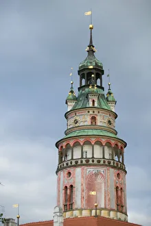 Images Dated 8th May 2004: castle tower, Czech Republic, Ceske Krumlov, World Heritage Site