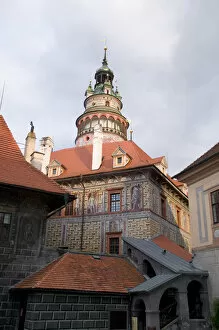 Images Dated 8th May 2004: castle tower, Czech Republic, Ceske Krumlov, World Heritage Site