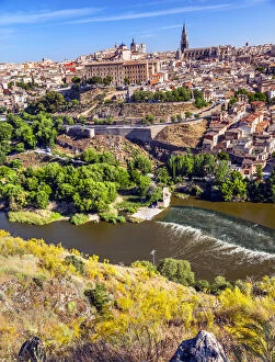 Cathedral Churchse Medieval City Tagus River Toledo Spain