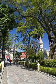 Church Tower Prints: Cathedral grounds at Cuernavaca in the State of Morelos, Mexico