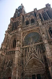 Images Dated 17th June 2006: Cathedral in a plaza at Strasbourg, France. france, french, europe, european