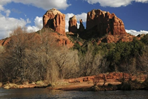 Red Rock Crossing Prints: Cathedral Rock at Sunset, Red Rock Crossing, Sedona, Arizona, USA