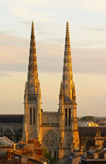 Images Dated 24th May 2007: The cathedral Saint Andre in Bordeaux, 11th-12th century, with its majestic twin