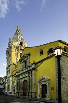 Old City Prints: Cathedral Santa Catalina de la Alejandria looks over Plaza de Bolivar in the Old City
