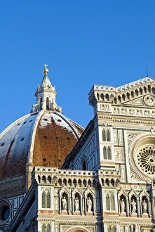 Giotto Prints: The cathedral Santa Maria del Fiore, Firenze, Florence, UNESCO World heritage site