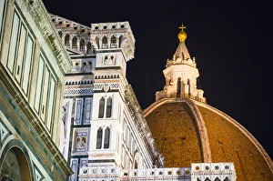 Rooftop Prints: The Cathedral of Santa Maria del Fiore (Duomo) at night, Florence, Tuscany, Italy