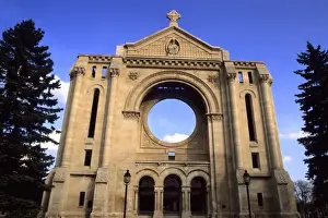 Winnipeg Prints: Cathedral of St. Boniface located in the French section of Winnipeg Canada