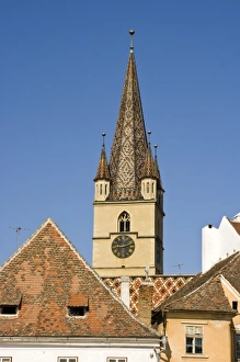 Images Dated 13th July 2007: The Cathedral Tower of the Evangelical Church, or Evangelische Stadtpfarrkirche, was built in 1520