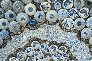 Prints of Ceiling decorated with blue and white chinaware in the Porcelain House (also known as China House), with chinaware cemented and glued onto the building, Tianjin, China Images Dated 2016 December: Ceiling decorated with blue and white chinaware in the Porcelain House (also known as China House)