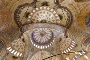 Images Dated 19th September 2015: Ceiling decoration in the Blue Mosque. Istanbul. Turkey